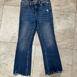 Zenana Outfitters Dark Blue Cropped Jeans